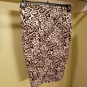 THALIA Leopard Print Skirt